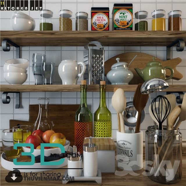141. Kitchenware 3D model - 3DMili 2024 - Download 3D Model - Free 3D ...
