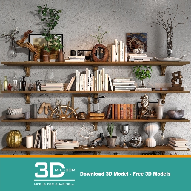 635. Decorative set 3D model Free Download - 3DMili 2024 - Download 3D Model - Free 3D Models 