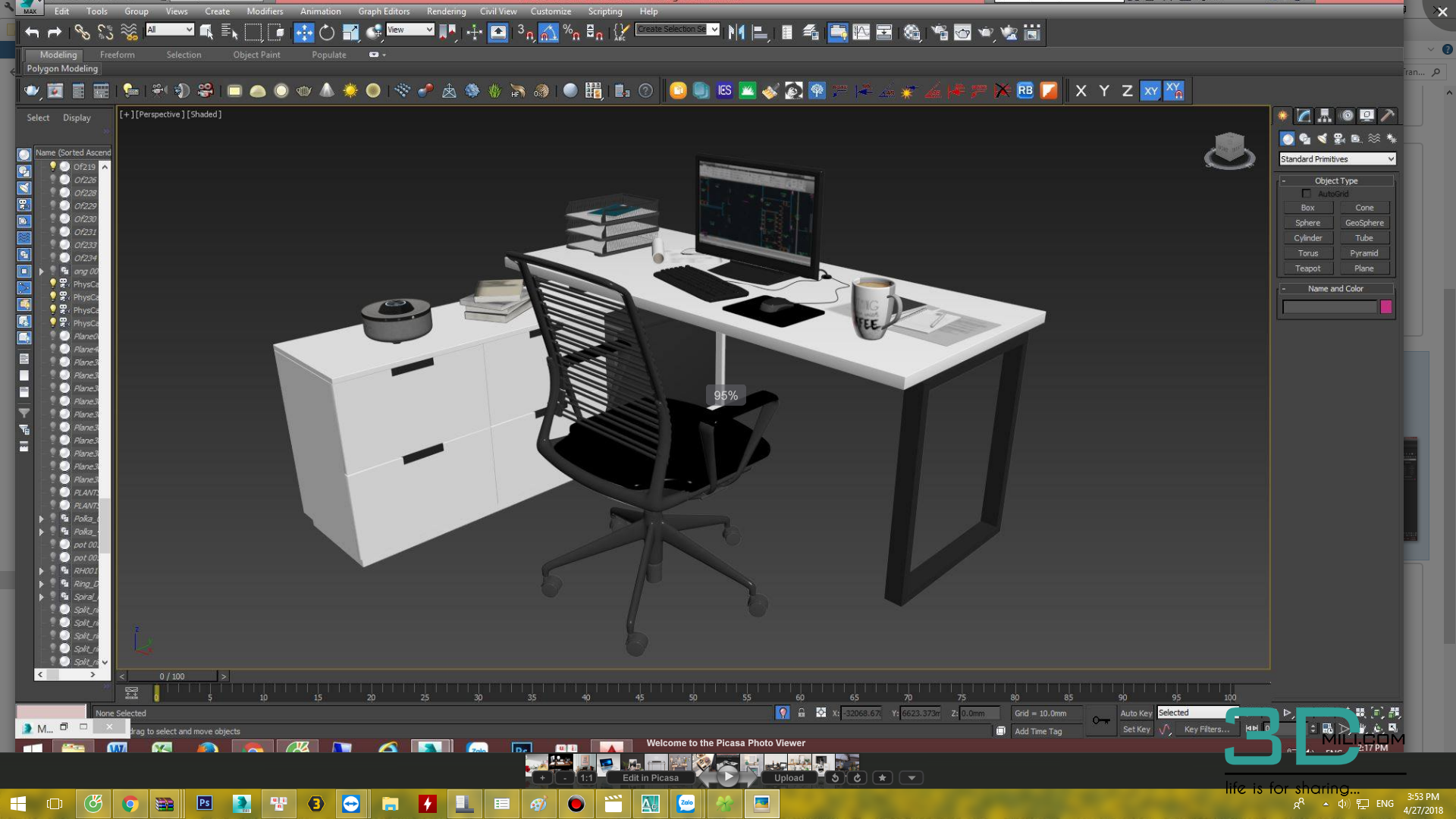 11. Office Table + Chairs 3dsmax File Free Download 3DMili 2024