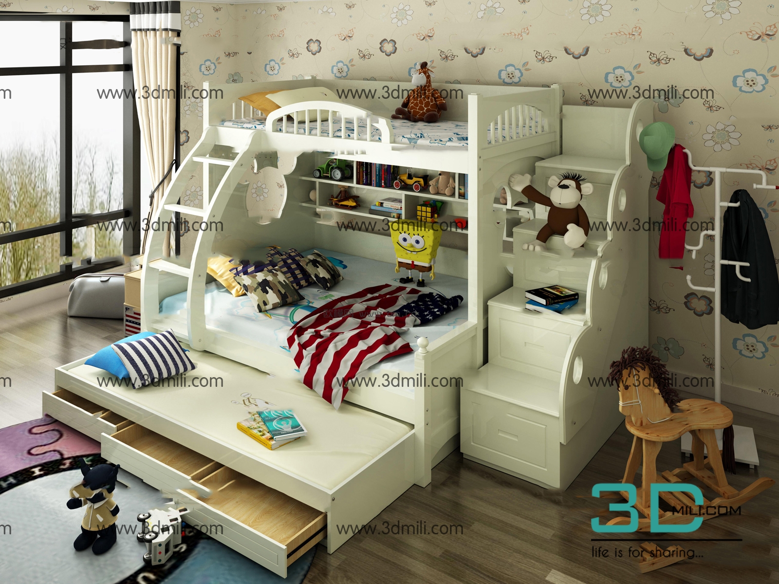 20 Bedroom Childrens Scense 3dsmax File Free Download 3DMili 2024   43005989062 5862f62816 O 