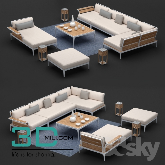 450. Outdoor furniture Ethimo collection Meridien 3DMili 2025