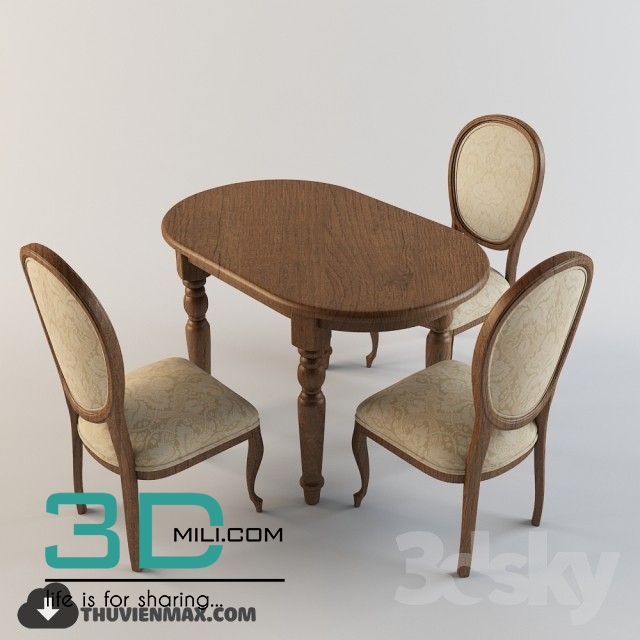 227. Table + Chair 3D Models Free Download - 3DMili 2024 - Download 3D ...