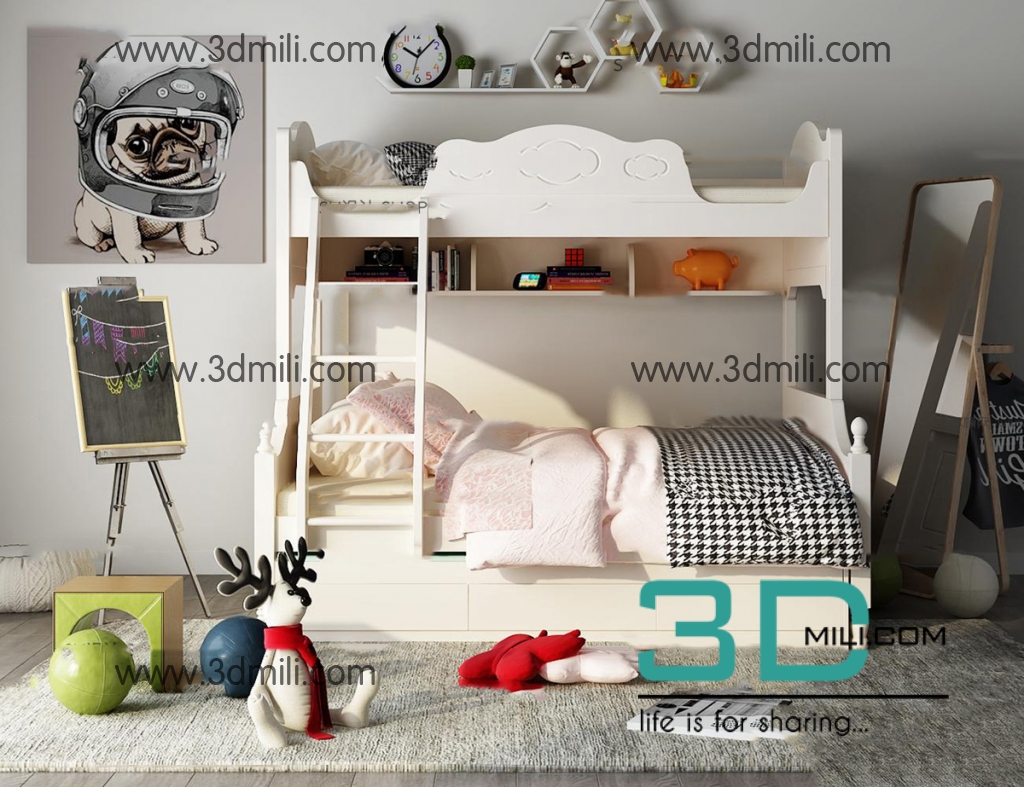 27. Bedroom Childrens Scense 3dsmax File Free Download - 3DMili 2025 ...