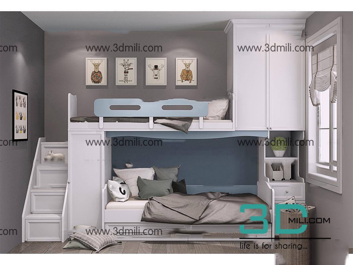 40. Bedroom Childrens Scense 3dsmax File Free Download - 3DMili 2025 ...