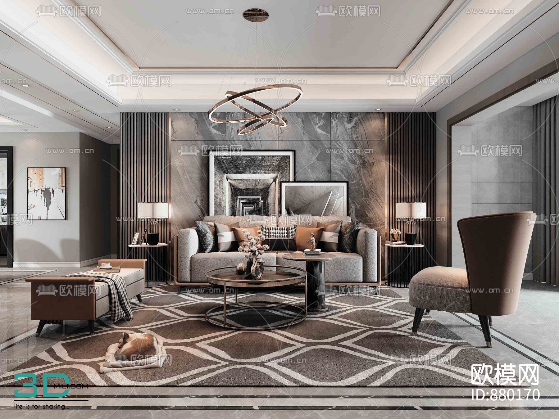 Living Room Decor 3d Model Free Download