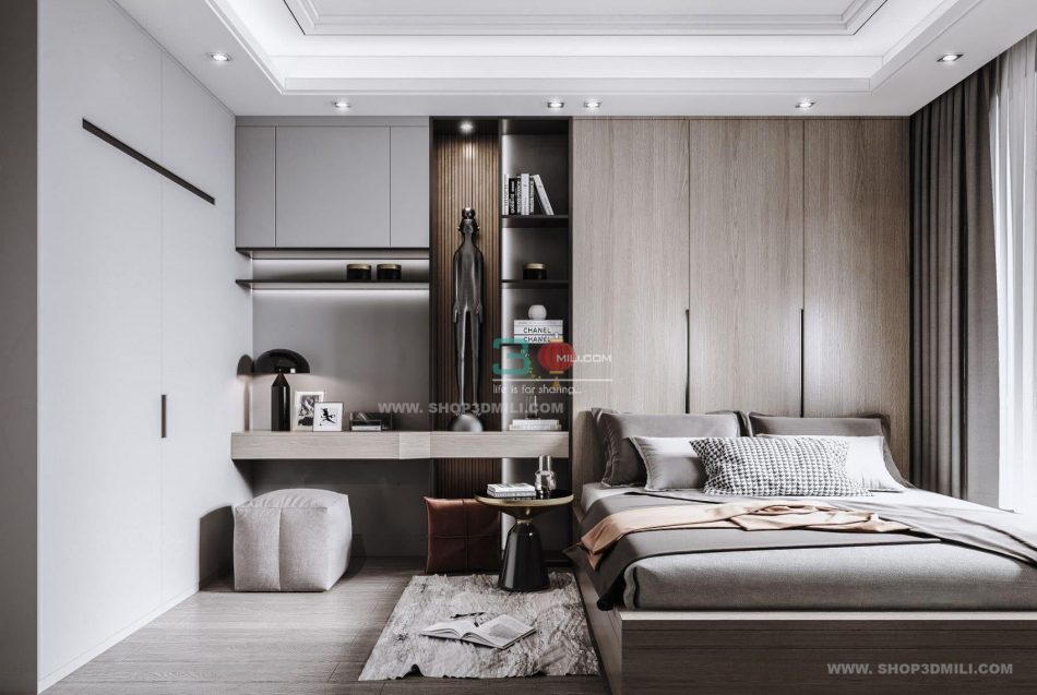 Modern Bedroom 3dsmax File Free Download 3DMili 2024 3DMili 2025   45455 950x637 