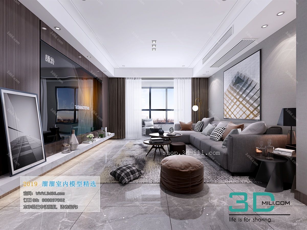 65. Living room morden style 3dsmax file - 3d66 Free download - 3DMili ...