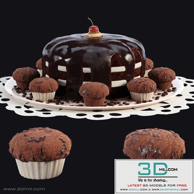Chocolate cake and muffins