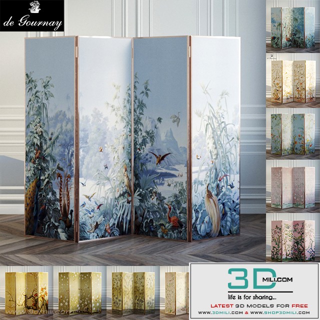 Screen covers with wallpaper De Gournay