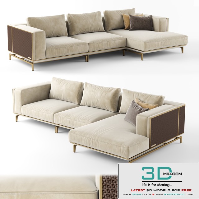 Visionnaire Backstage sofa with chaise longue