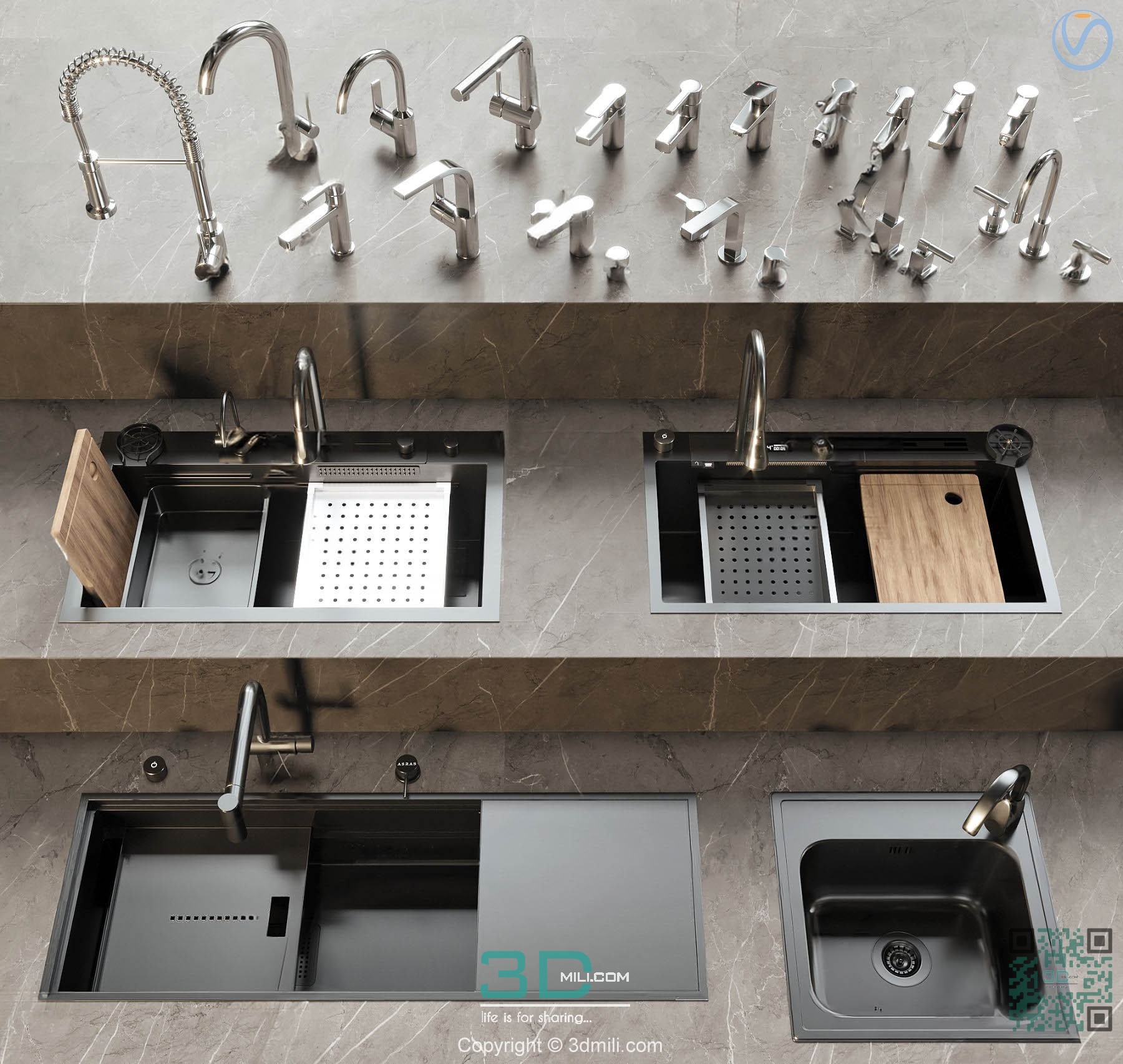 Sink faucet sink 3d model Free Download