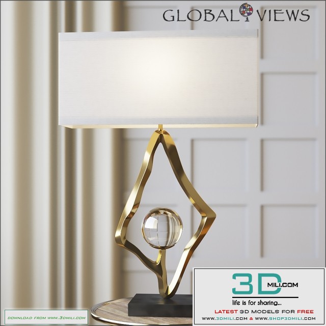 Global Views Abstract Lamp with 6 "Crystal Sphere