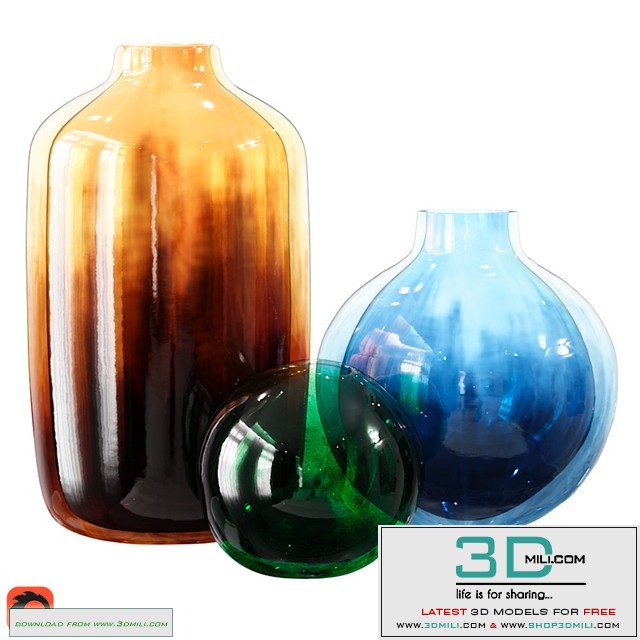 Modern Murano Vase Glass Set