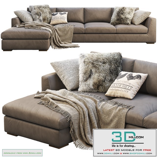 RH Modena Taper Arm Chaise Sectional Sofa