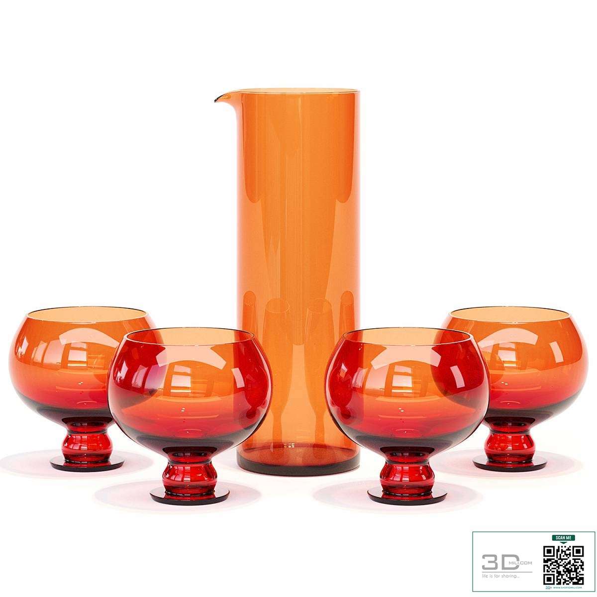 HKliving / Funky Orange Glassware Set