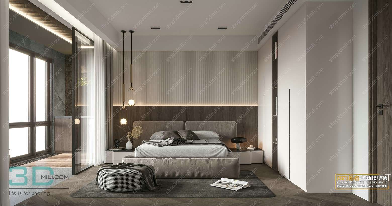 Bedroom Mordern Style 86 3D Model Free Download