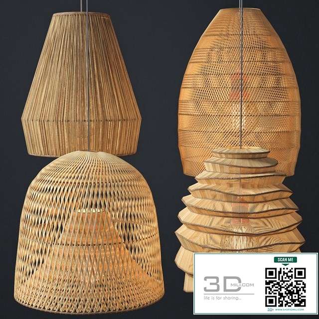 Rattan lighting set 2