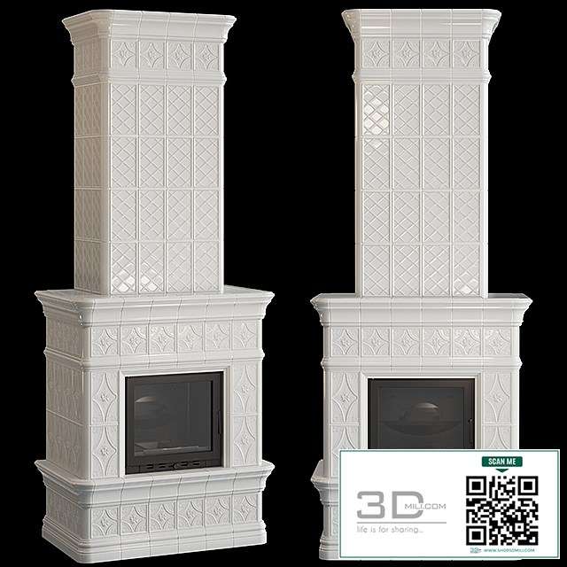 Stove – fireplace with tiles