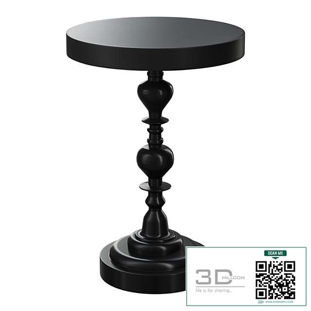 Shaine side table black metal