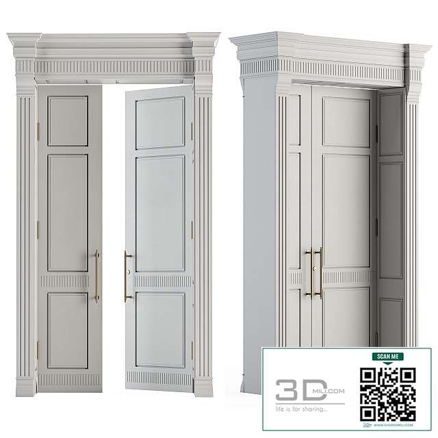 White Wooden Classic Door Set 27