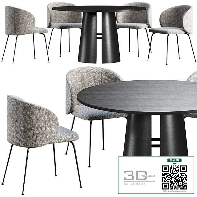 Dining table Teulat Cep + chair La Forma Minna