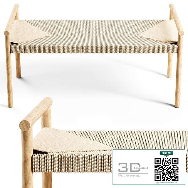 The braided bench – Large 3D Model