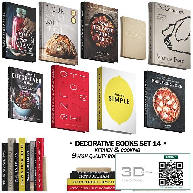 092 Decorative books set 14 Kitchen and Cooking 01