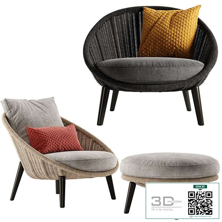 Minotti Lido Cord armchair