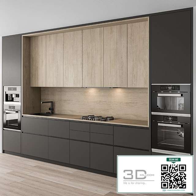 Kitchen Modern – Black and Wood Cabinets 83