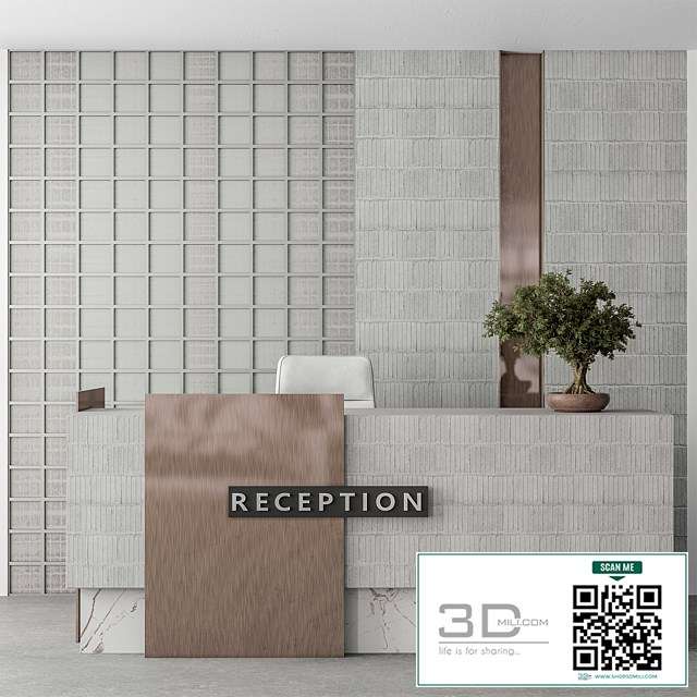 Reception Desk and Wall Decoration – Office Set 306