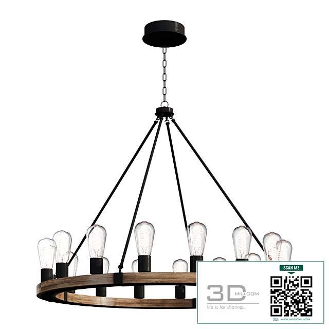 Chandelier INDUSTRIAL FARMHOUSE CHANDELIER SKU CH18143 lamp