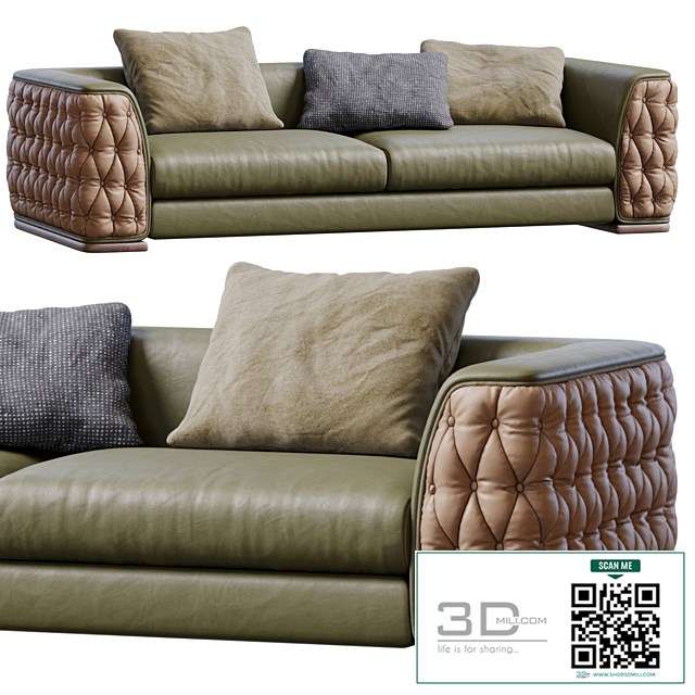 Leather Sofa Plaza By ASNAGHI