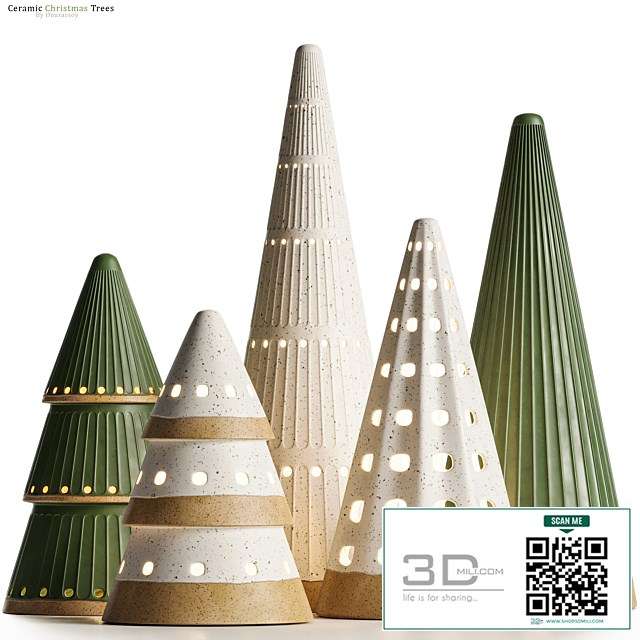 Crate & barrel – LED Ceramic Christmas Trees Decoration Set