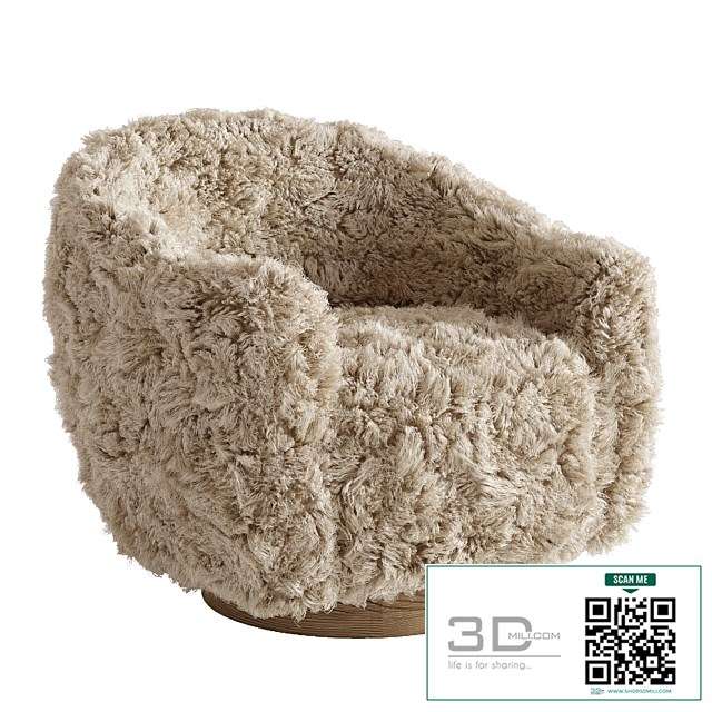 Horchow Simone Sheepskin Swivel Chair