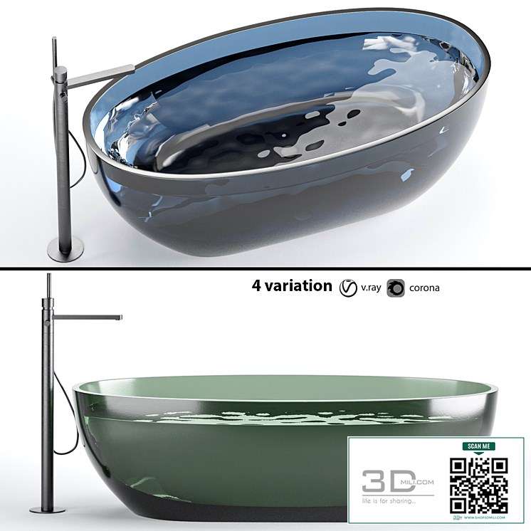 antonio lupi reflex glass bathtub