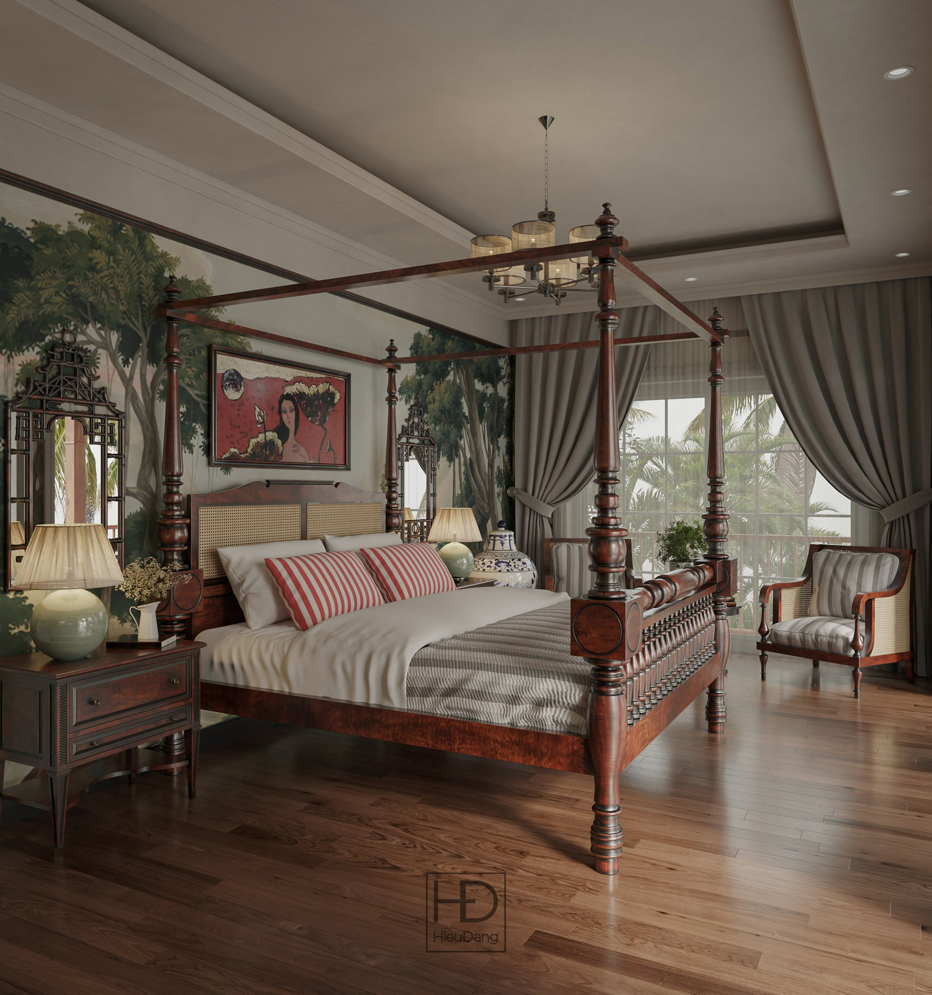 Bedroom Indochine Style Bedroom By Dang Hieu