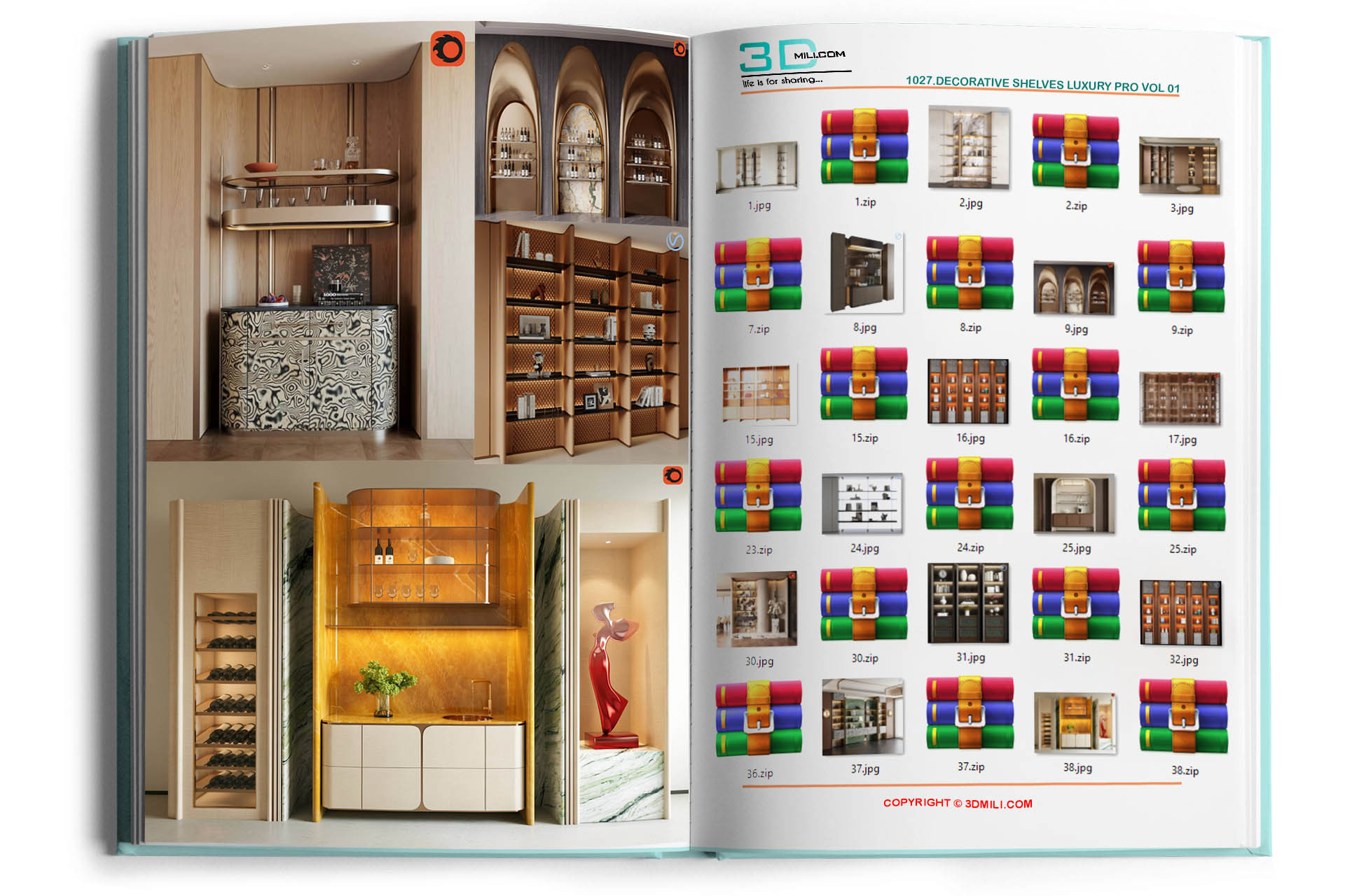 1027.Decorative shelves Luxury Pro Vol 01