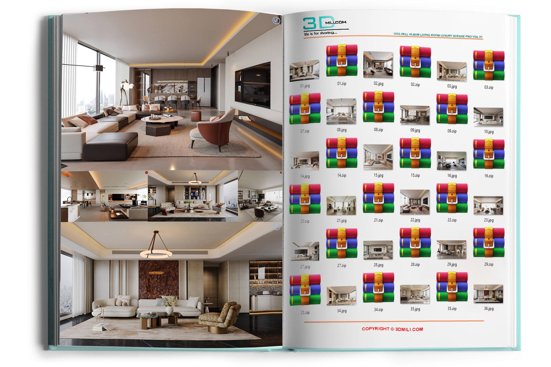 1043.Sell Album Living Room Luxury Scense PRO Vol 01