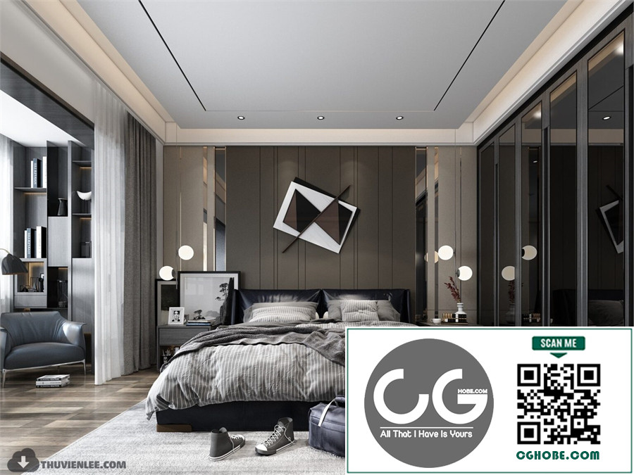 3D Bedroom Interior Model Download By Huy Hieu Lee Free Download 1