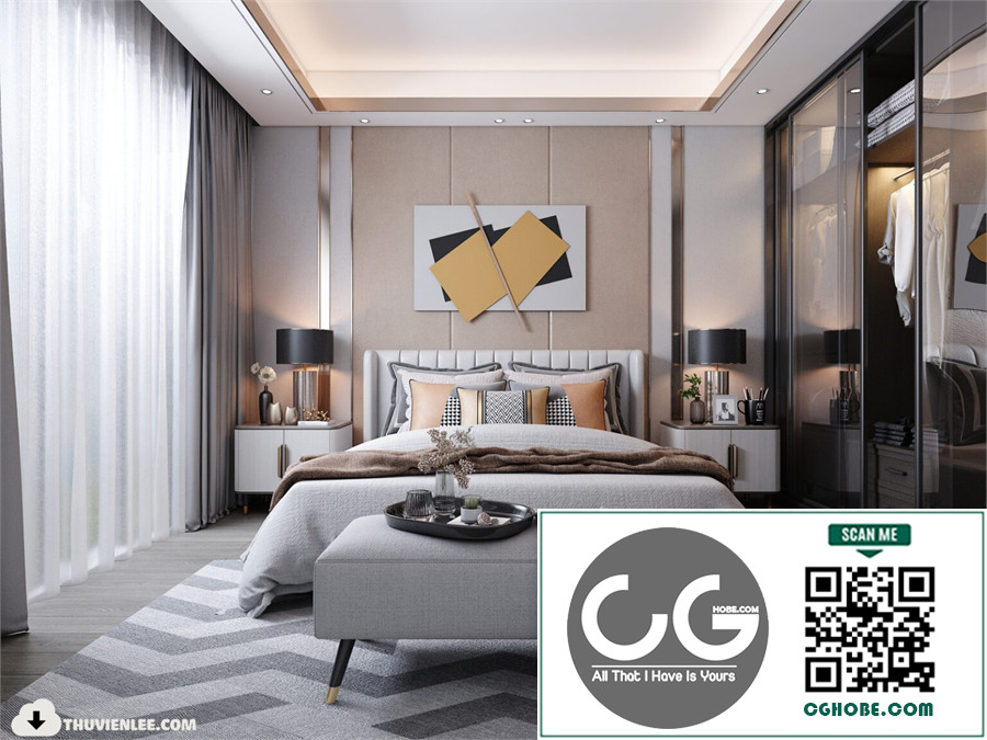 3D Bedroom Interior Model Download By Huy Hieu Lee Free Download 15