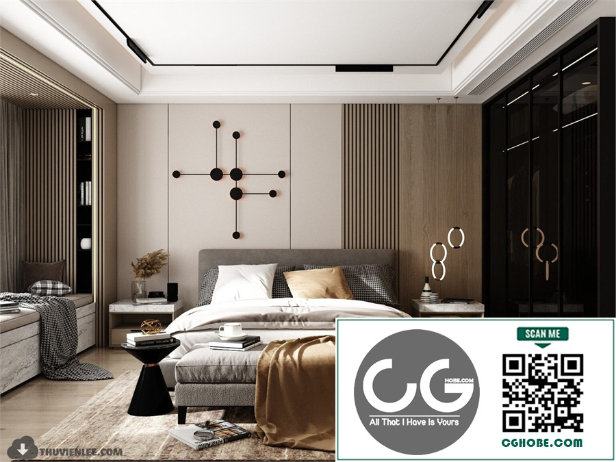 3D Bedroom Interior Model Download By Huy Hieu Lee Free Download 7