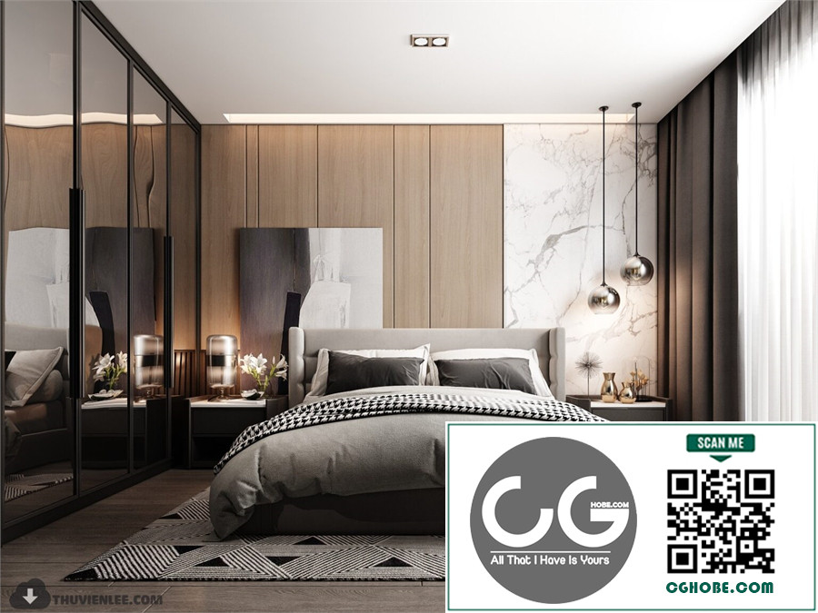 3D Bedroom Interior Model Download By Huy Hieu Lee Free Download 8