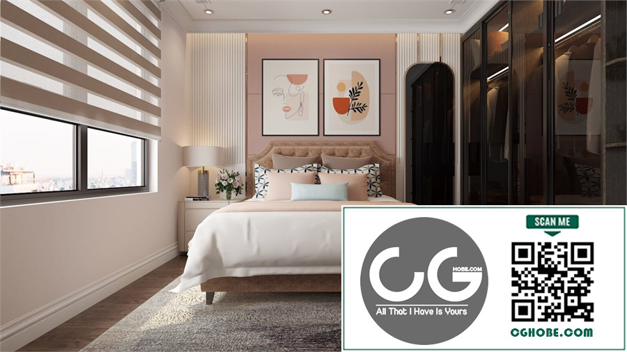 3D Bedroom Interior Model Download by Ngo Lap Free Download