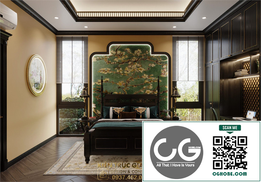 3D Indochine Bedroom Interior Model Download Free Download