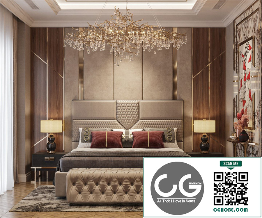 3Ds Max Bedroom Interior Model Download by Chii Tam Free Download