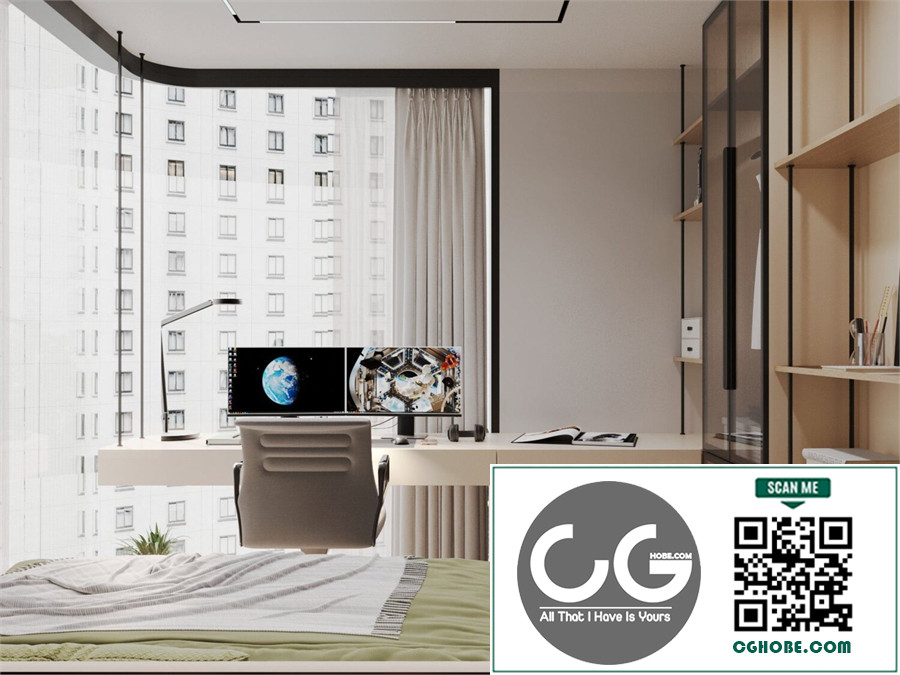 Download Free 3D Bedroom Interior Model By Bui Khong Bay Free Download