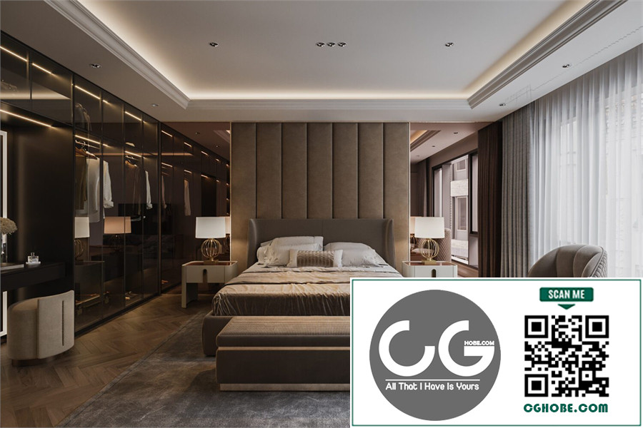 Download Free 3D Bedroom Interior Model By Chang GT Free Download