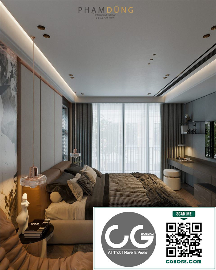 Download Free 3D Bedroom Interior Model By Pham Dung Free Download