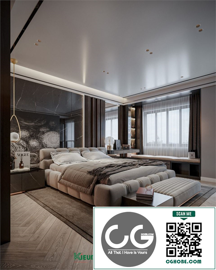 Download Free 3D Bedroom Interior Model By Phuong Viet Free Download