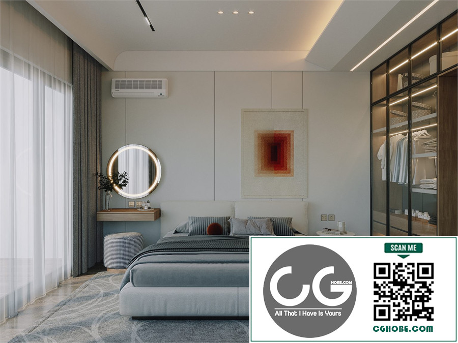 Download Free 3D Bedroom Interior Model by Kts Quoc Thien Free Download